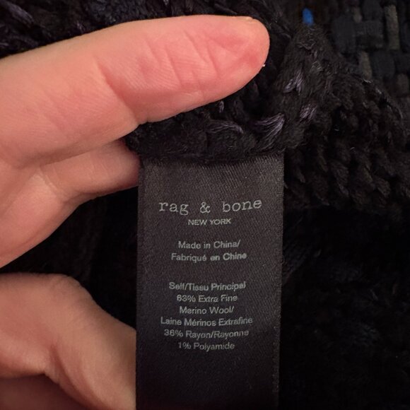 RAG & BONE | Dawson Oversized Cardigan Sweater Coat | Wool Blend | Black | RARE! - Picture 9 of 9